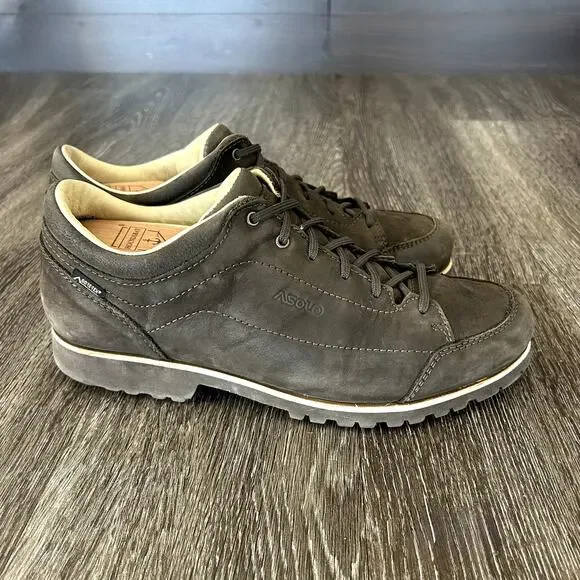 Asolo Town GV Nubuck Gore-Tex Low Hiking Shoe Vibram Sole Brown Approach Outdoor